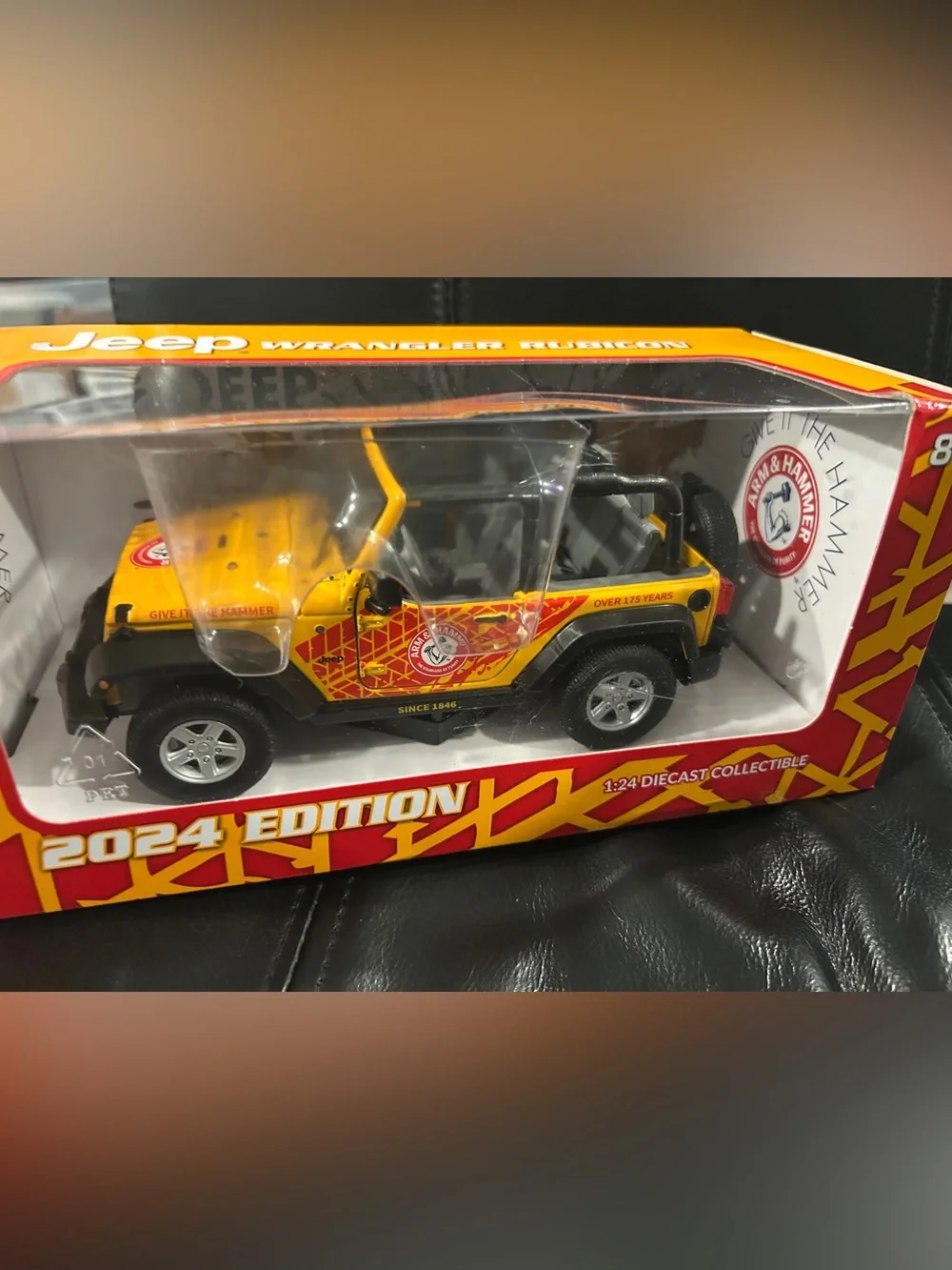 Jeep Wrangler Rubicon Yellow Die-Cast Toy - Branded 2024 Edition
